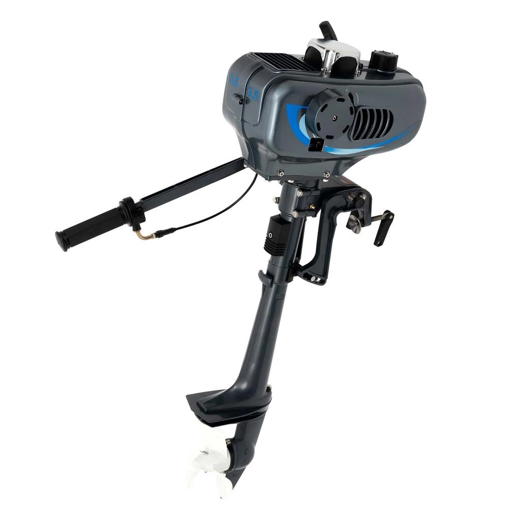 3.5HP Two-Stroke Outboard Boat Engine with Air Cooling System, Manual Start, Small Fishing Boat Engine, Kayak Engine