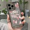 Super fairy pink butterfly suitable for iphone16promax mobile phone case transparent apple 15 anti-drop 14pro13/12