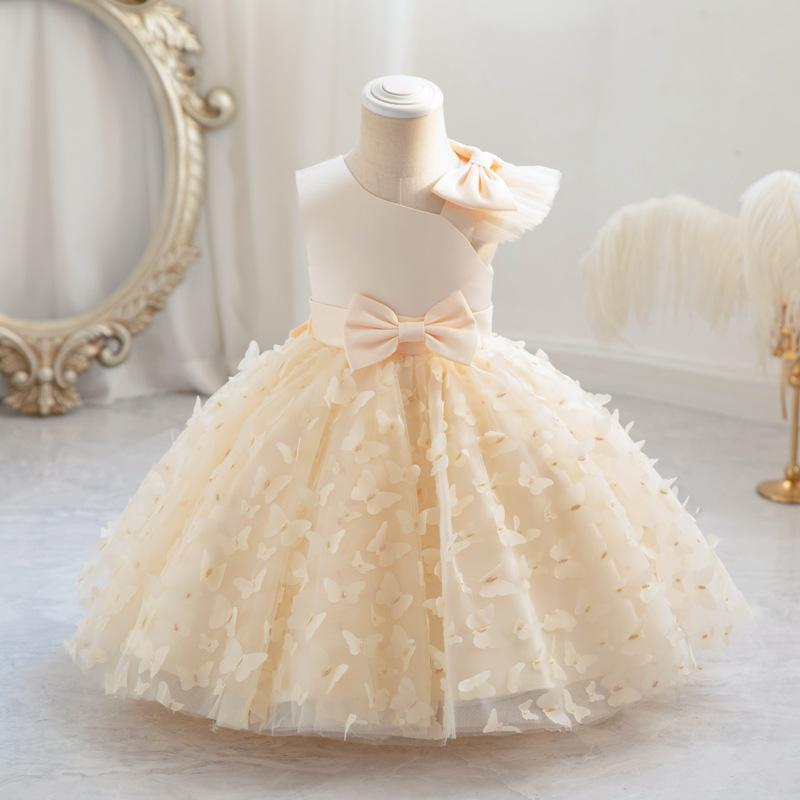 Fashion Party Girls Princess Dress Mesh Children's Dress New Middle Children Pontoon Dress Birthday Year Old Dress Dress