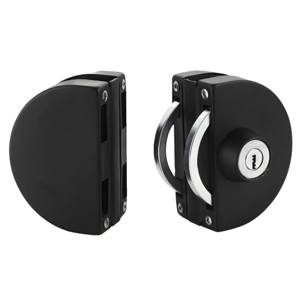 Frameless Glass Door Lock: U-shaped Hook & Round Lock for Single/Double Sliding Main or Office Doors