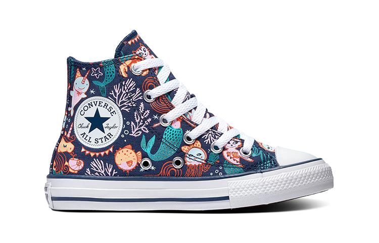 Converse Chuck Taylor All Star Comfortable Cushioning Abrasion Resistant High Top Kids Canvas Shoes Blue Unisex 667200C