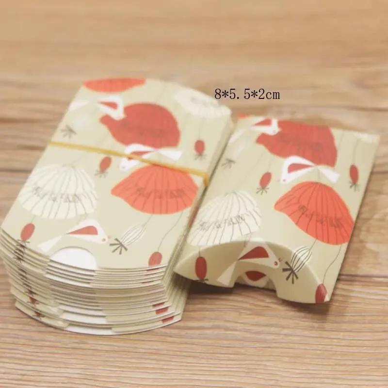 50pcs Marble Style Box Anniversary Gift Box Wedding Present Flamingo Design Box Paper Pillow Cardboard Jewelry Packing