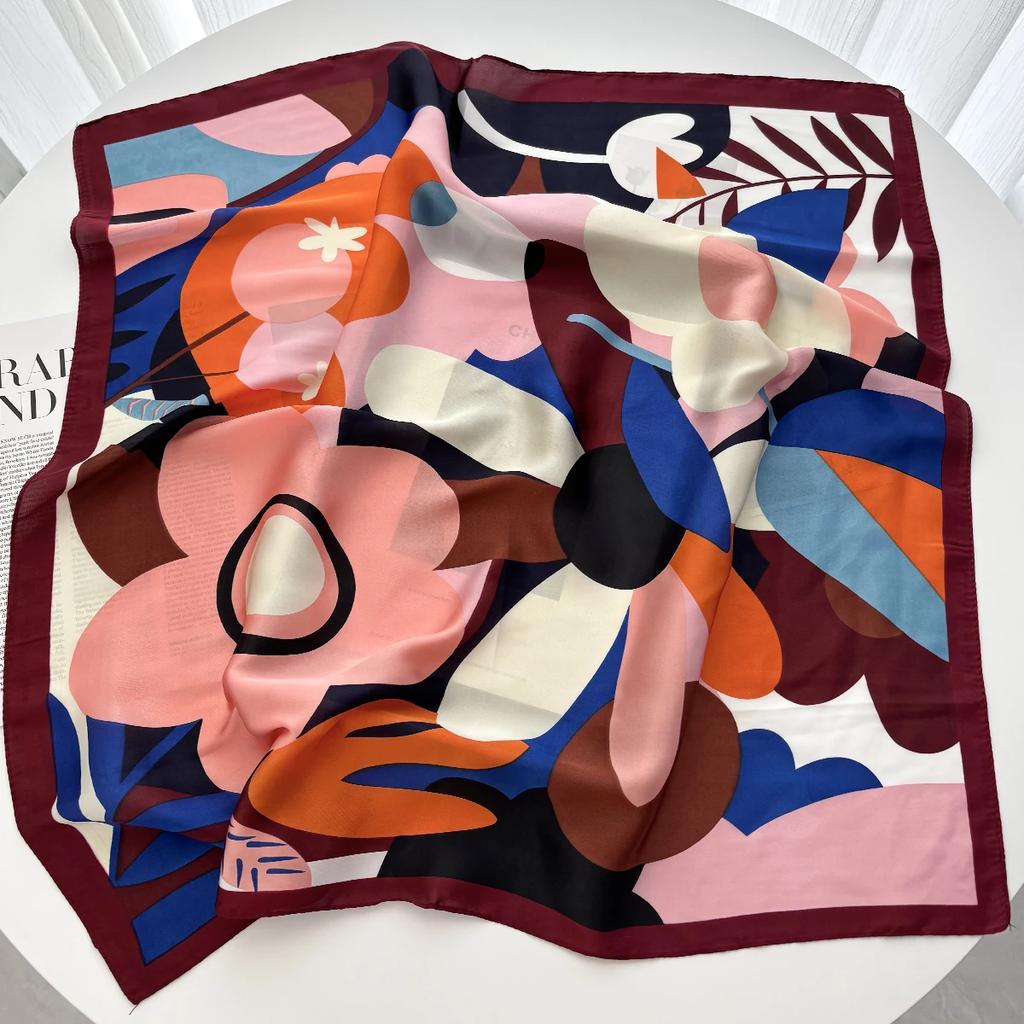 Luxury Square Scarf for Women Soft Satin Neckerchief Female Hair Bands Fashion Ladies Bag Ribbon Headband Bandana Shawl