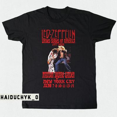 Led Zeppelin Trasa po Ameryce Północnej 1977 Czarny T-shirt Unisex Rozmiar S-5XL T-shirt Unisex