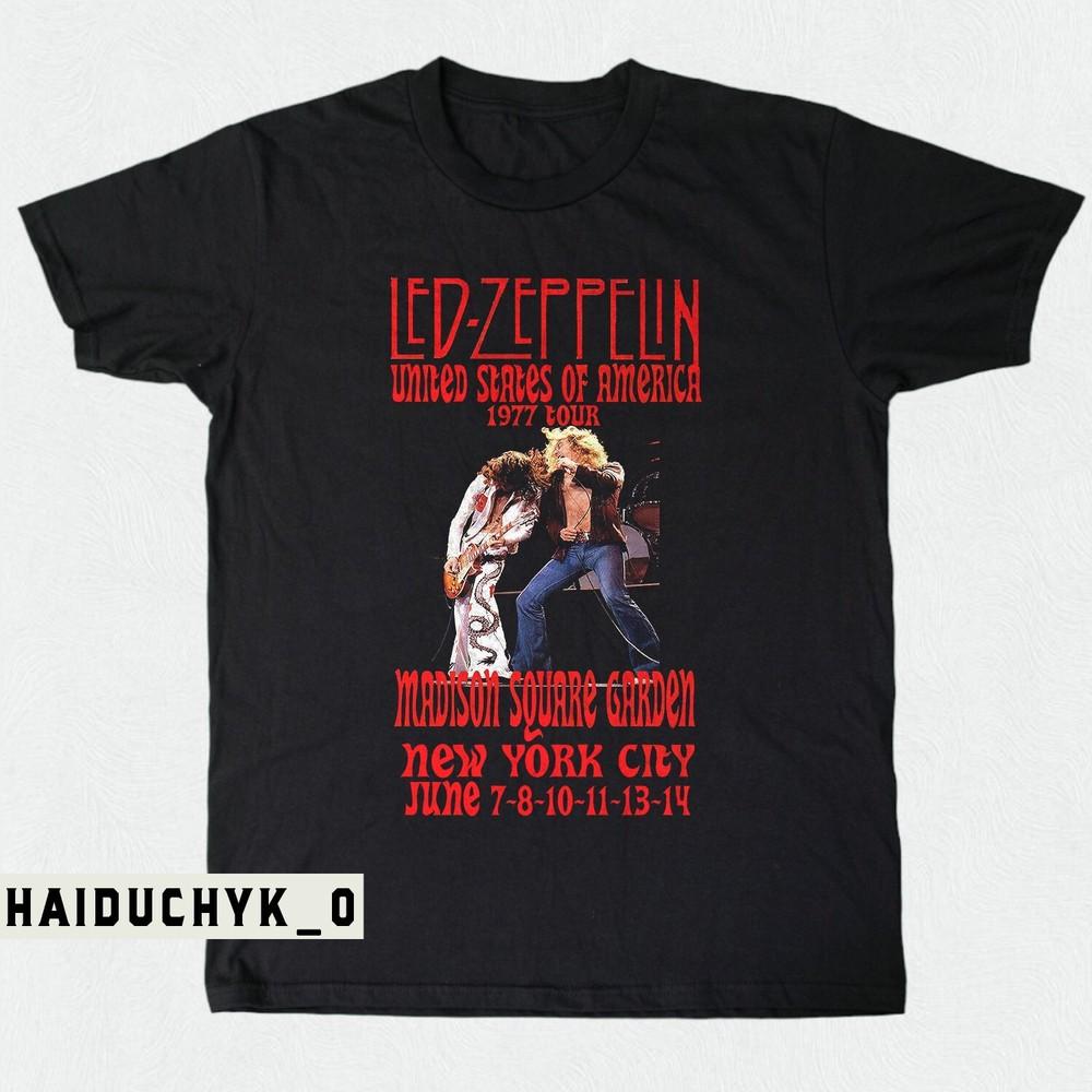Led Zeppelin Североамериканский тур 1977 года Унисекс Черная футболка Размер S-5XL Унисекс Футболка XL