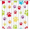 Dog Paw Print Shower Curtain Bear Pawprint Pet Lovers Cat Footprint Cute Kitten Geometric Abstract Drawing Animal Polyester