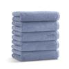 Iris Plaza Face Set Powder Fast Durable Towels, 5-Piece [Thick/Voluminous] Blue, 100% Cotton, 34x80cm, Fluffy, Absorbing,