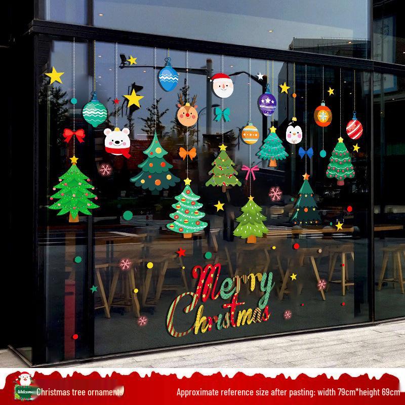 Santa Claus Christmas Window Cling Stickers for Tree and Scene Decoration