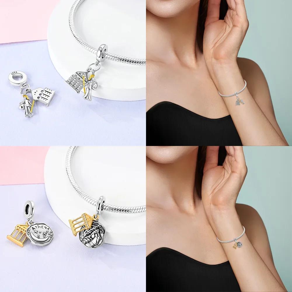 Copper Religious Belief Series Statue Of Liberty Charm Fit Original Bracelet Diy Beads For Women Jewelry Gift