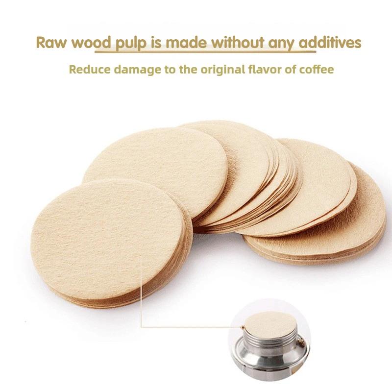 51/54/58mm Rundes Kaffeefilterpapier Moka Pot Universal Pulverschalenfilter Sekundärer Kaffeefilter 100 Stück Zellstoff Einweg