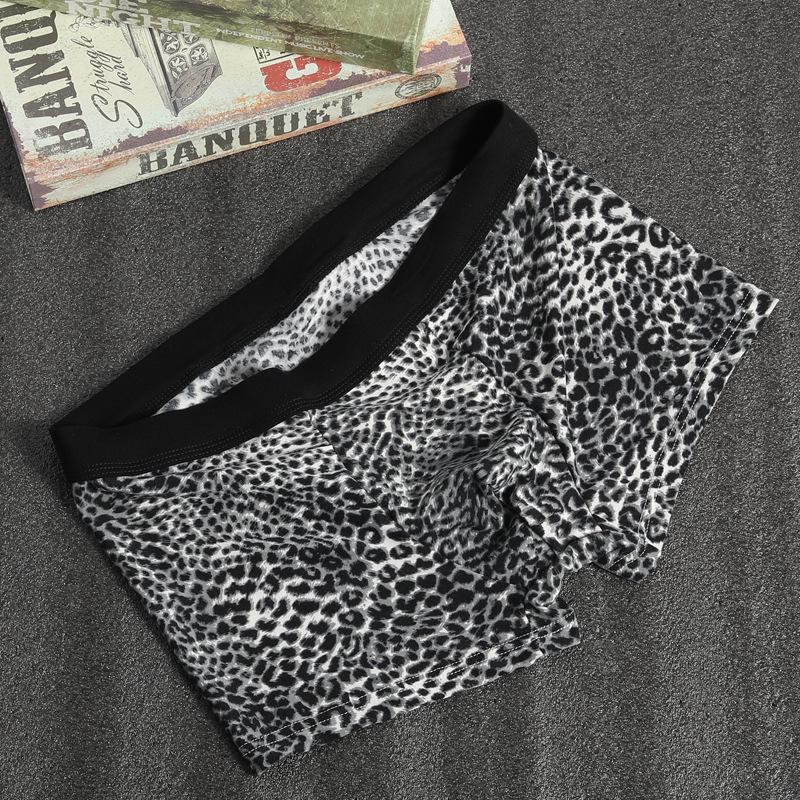 

Мужские сексуальные дышащие трусы-боксеры с леопардовым принтом - модные и удобные, U-образный дизайн Medium чёрный