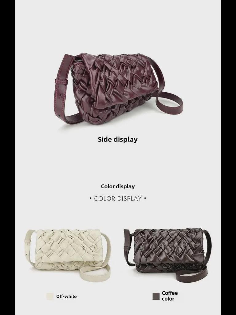 Modetrend 2024: BV Waxleer Sjaal Crossbody Tas met Geplooide Afwerking