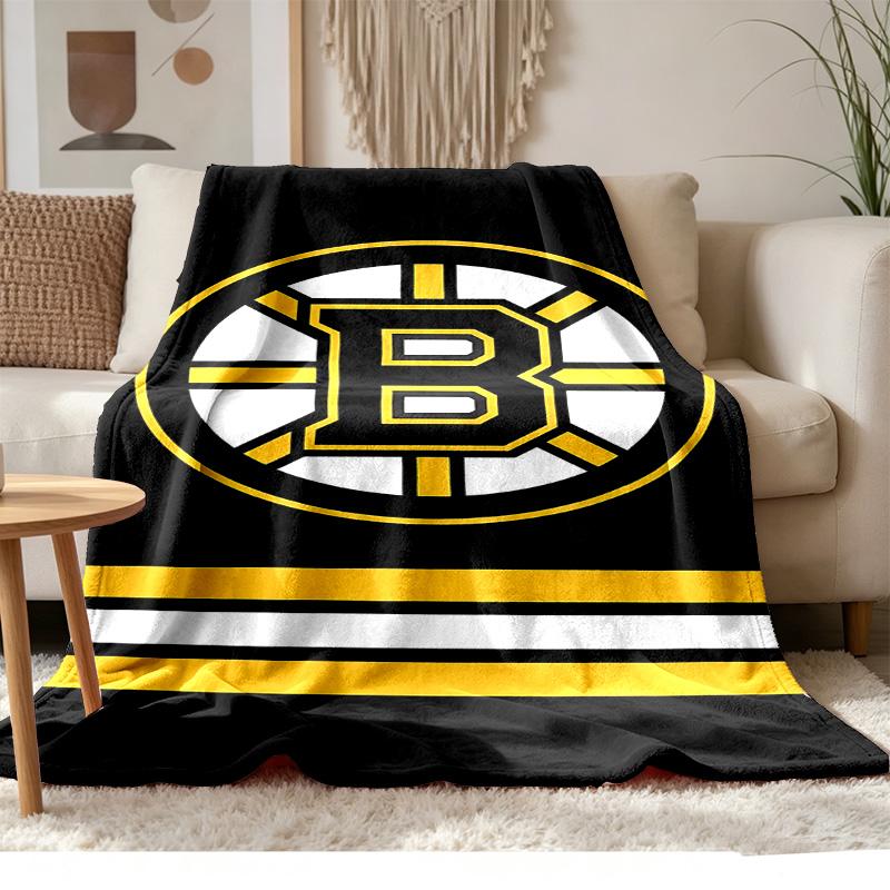 Boston Bruins Soft and Comfortable Flannel Suitable for Sofas Living Rooms Outdoor Camping Travel and Also Makes a Great Anniversary Gift