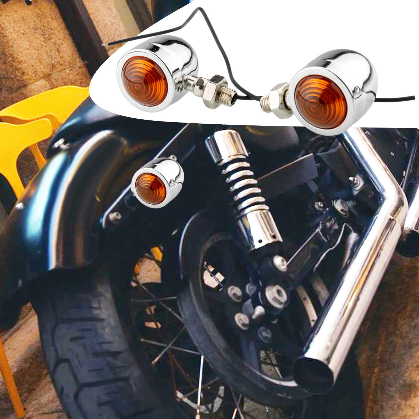 

2 Pieces Motorcycle Turn Signal Lamp Mini Indicator Light 12V 5W Replace Parts Sturdy Accessory 1.5 Silver Housing