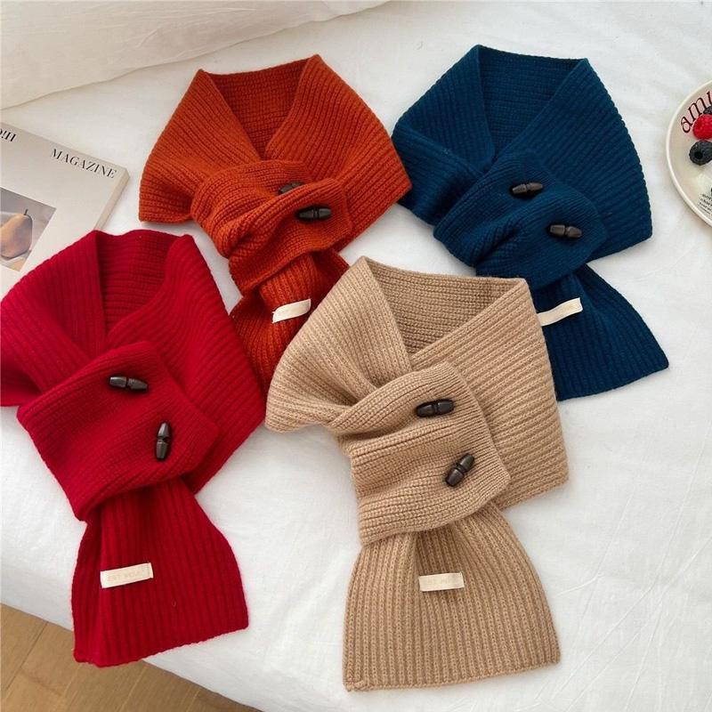 1Pc Knit Multi-functional Neck Brace Winter Button Korean Version Yarn False Collar Scarf