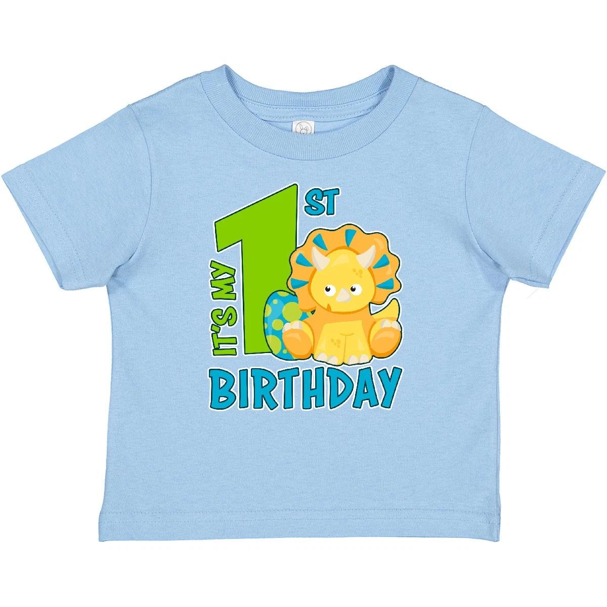Inktastic Its My 1st Birthday With Dinosaur Baby T-Shirt Birthdays First One 1 120
