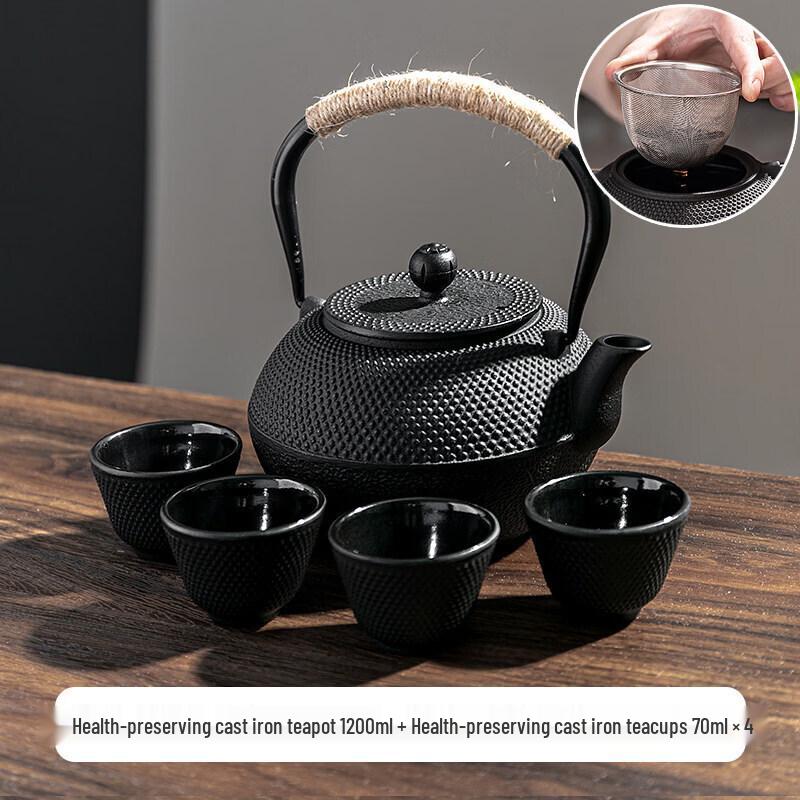 Youluo Japanese Cast Iron Tea Kettle with Glass Infuser