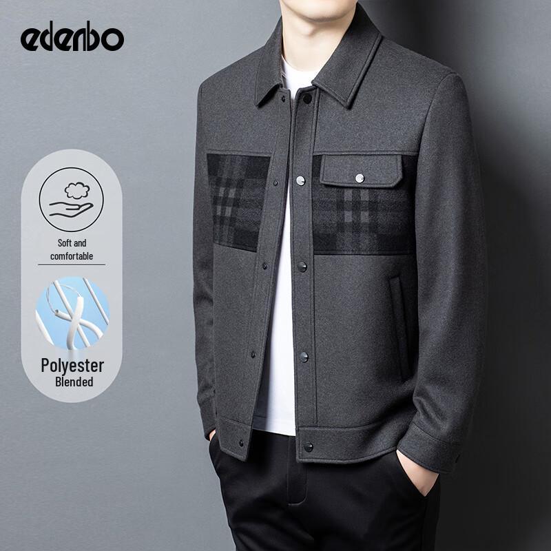 

Edenbo Men s Autumn/Winter Knit Wool Blend Jacket XL