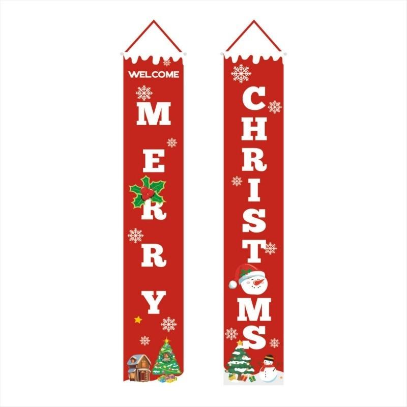2 Pcs  New Christmas Banner Curtain Christmas Curtain Festival Decoration Christmas Decoration