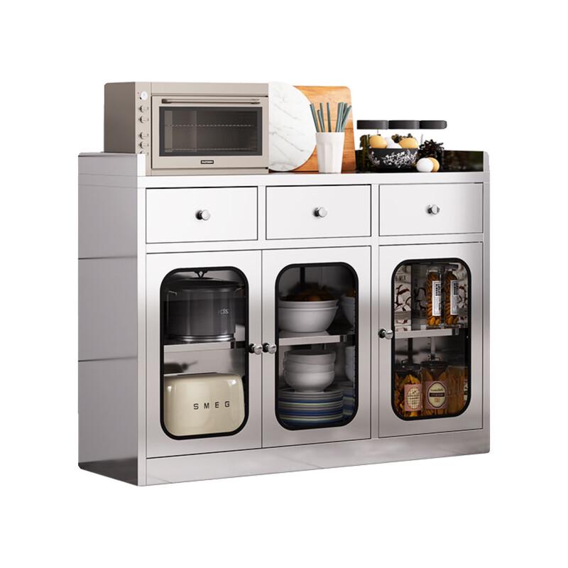 WEZHO Stainless Steel Kitchen Storage Sideboard CN Plug (adapter Included)