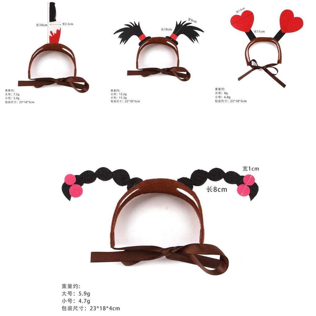 Festive Halloween Pet Accessories With Charming Headbands In Heart And Braid Styles