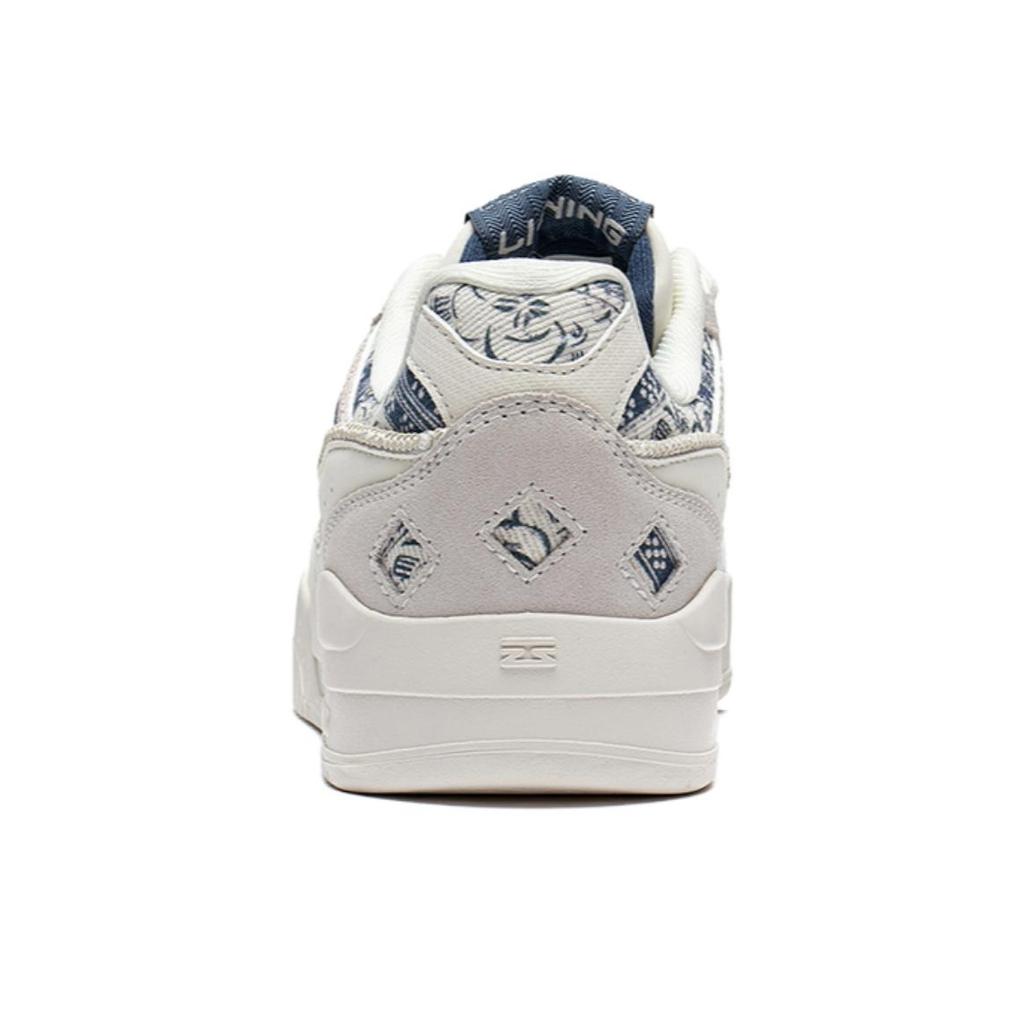 Li Ning Moon White Thick Sole Height Increasing Wear Resistant Breathable Low Top Skate Shoes Women Sneakers Off-White AGCS252-10