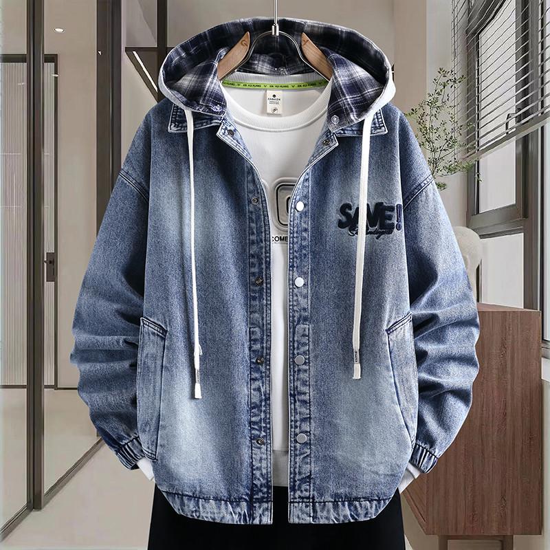 

Winter Youth Trendy Embroidered Jacket with Detachable Hood 3XL синий