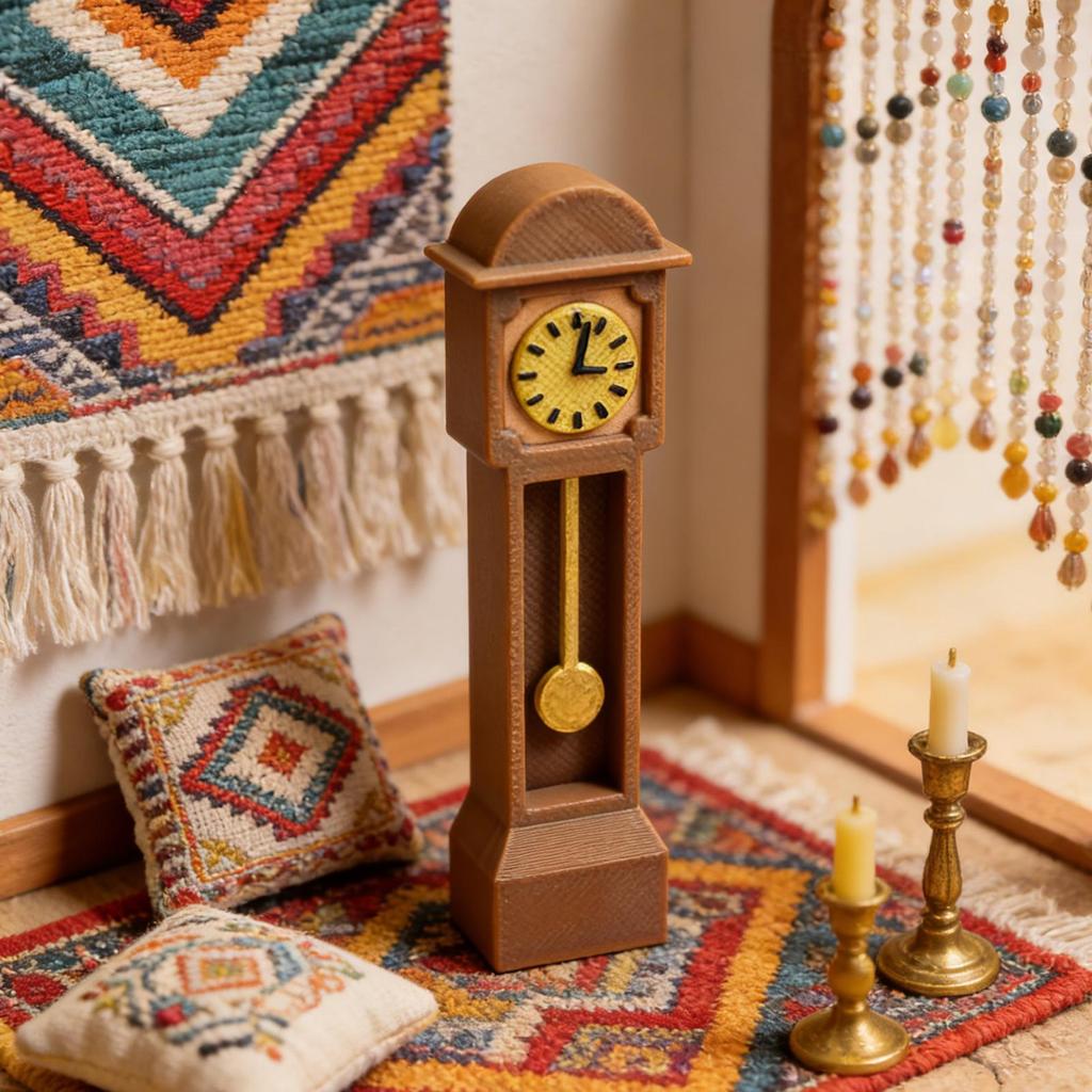 Miniature Doll House Clock Victorian Miniature 1:12 Scale Small Standing Clock Doll House Decor for Kids Teens Adults Home