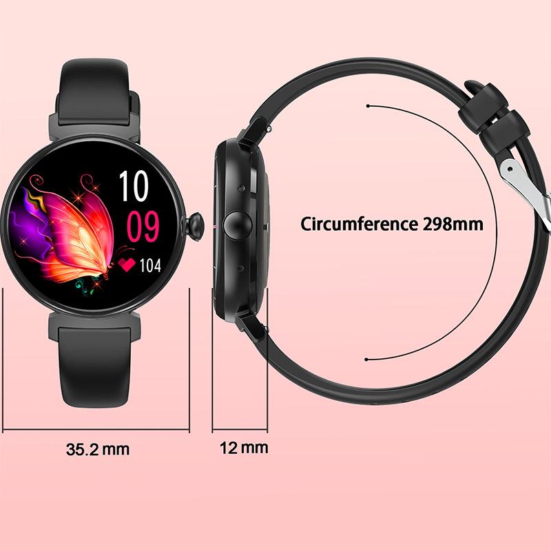 Bluetooth Call Smart Watch Screen Always Display 1.04 Inch  Screen Fashion Ladies Smartwatch Metal Body Small Screen Watch