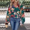 Woman Clothing Fashion Casual Tops Shirts Fashionable and Casual Temperament Spring and Autumn Women's Long Sleeve Green Flower Printed Shirt Women
