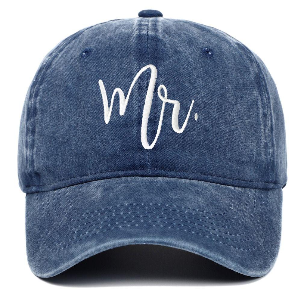 Washed Cotton Couple Baseball Hats Adjustable Baseball Cap Fashion Mr Mrs Embroidery Caps