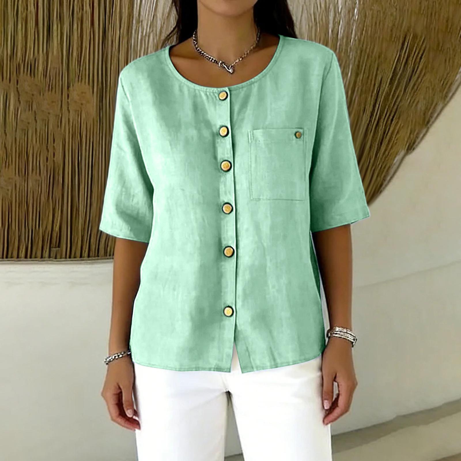 

Women s Fashionable Shirt: Casual And Elegant Boho Color Button-Down Top XL
