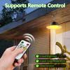 Solar Pendant Light Outdoor IP65 Waterproof Solar Powered Shed Lights Timer Lighting 5 Dimmable Hanging Light For Barn Gazebo