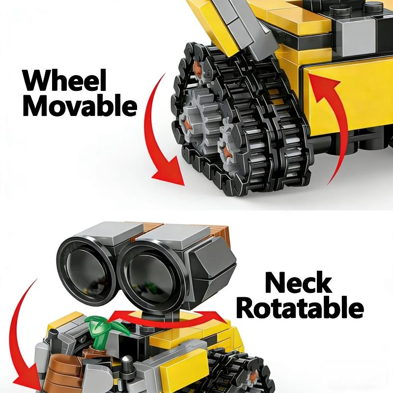 Classic Movie Walle Eva Robot Building Block Set Assembly Model MOC Educational Toy Brick Assembly Gift For Kids And Adults