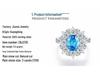 S925 Sterling Silver Women's Aquamarine & Zircon Ring with High Carbon Diamonds In Luxury Setting, European & American Cross-Border Style.