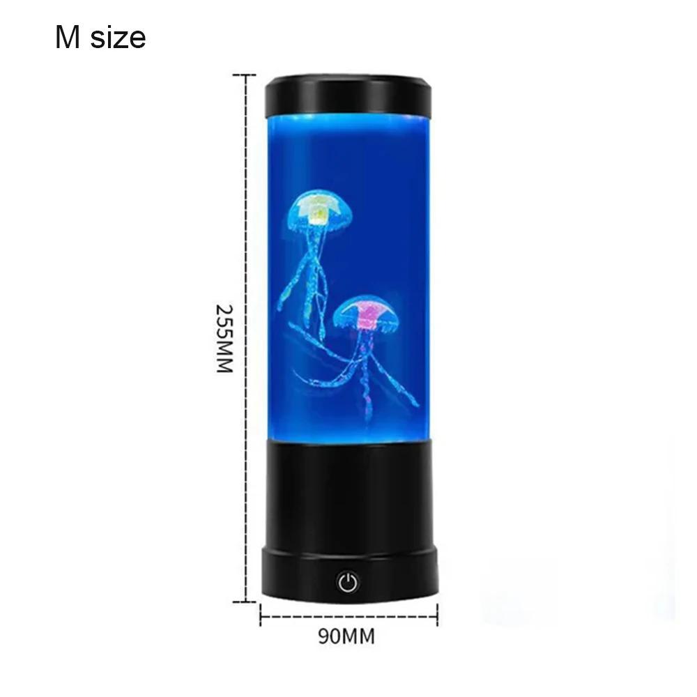 Simulated Jellyfish Cylindrical Quiet Light Home Bedroom Decoration Led Colorful Aquarium Night Lamp Birthday Gift