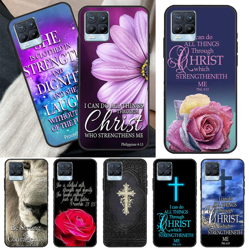 Christian Jesus Christ Bible Verse For Realme GT Neo 2 3 Master 9i 8i 8 9 Pro Plus Cover For OnePlus 10 Pro 9 9R Nord2 Case