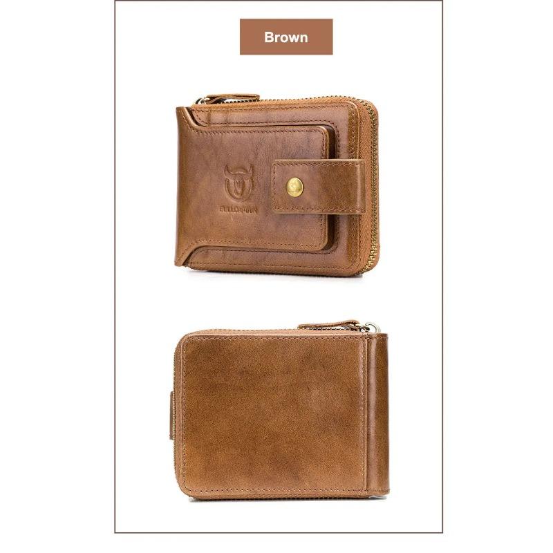 Neue Herren Geldbörse kurz 100% echtes Leder Münzfach Multi-Slot Diebstahlschutz Geldbörse luxuriöse verdickte Geldbörsen