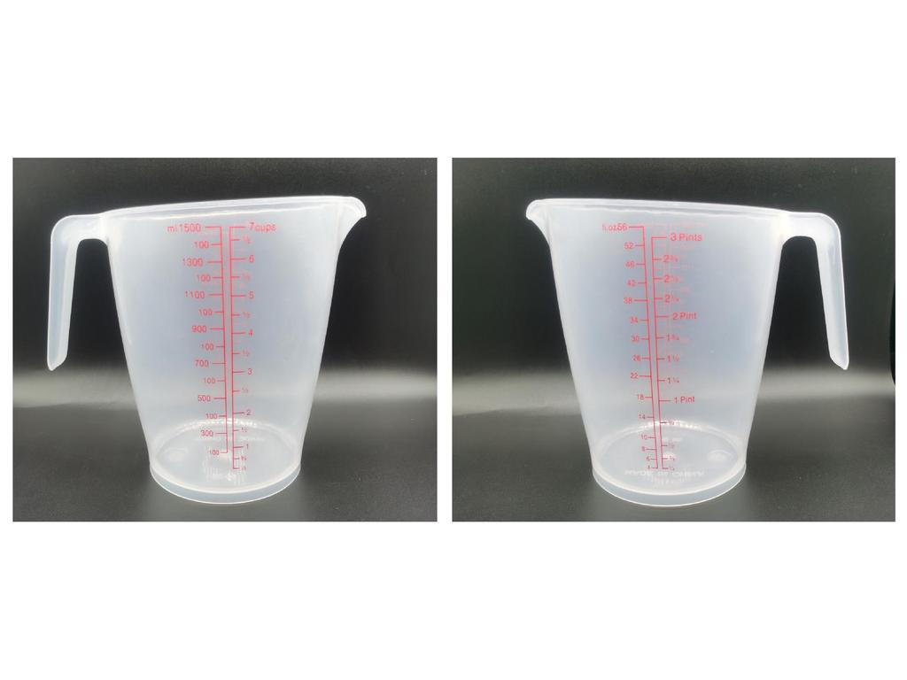 250ml/500ml/1000ml Graduated Plastic Measuring Cup | 1L/1.5L/2L Lab & Baking Measuring Cups