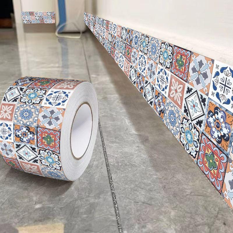 

3D шпалери бордюри ПВХ самоклеючі водонепроникні наклейки на стіну вітальня ванна кімната ногами лінія талії 3D домашній декор бордюр 10 cm * 5M