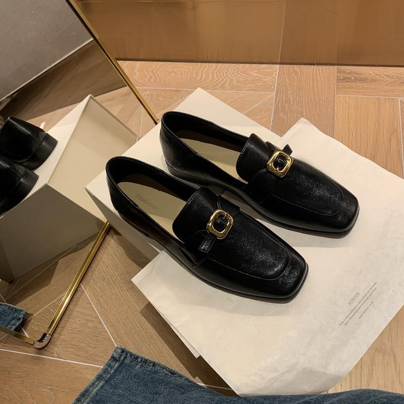 Hair~~ Small Gold Buckle British Retro Square Head One Pedal Versatile Woman