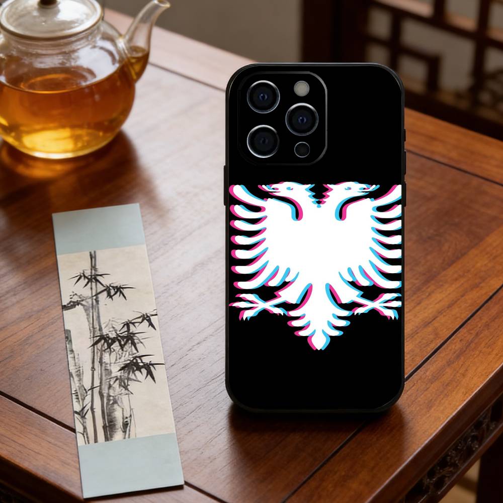 A-Albanische Flagge Adler Handyhülle Silikon Weich Für IPhone 17 16 15 14 13 12 11 X XR Plus Pro Max Plus