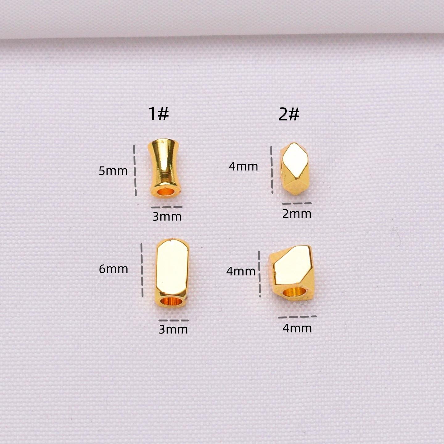 

100 шт. 18-каратного золота в сумке, сохраняющие цвет маленькие бусины на талию, квадратные бусины, бамбуковые бусины, браслеты ручной работы, бисерные аксессуары, бусины россыпью. K65 4#