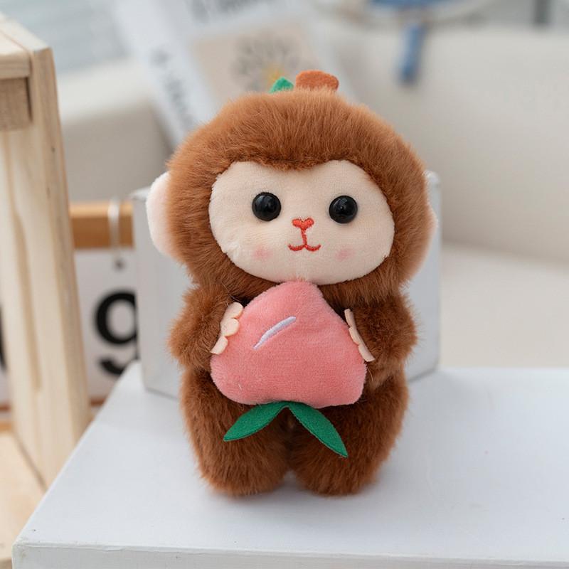 Monkey Kids Plush And Fruit Combo Toy For Backpack Hanging And Play Creative