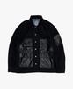 Nainneoscheu Fore Leather Mix Denim Shirt_Black
