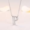 Personalized Initial Pendant Necklace Copper Plated White Gold Letter Charm Women Fashion OL Style