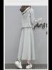 2022 European Early Spring Fashion: Women's Loose-Fit Long Sweater and Skirt Two-Piece Set