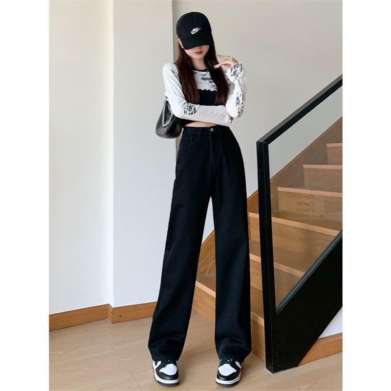 Women s High-Waisted White Wide-Leg Jeans - Stylish & Slimming for Summer L