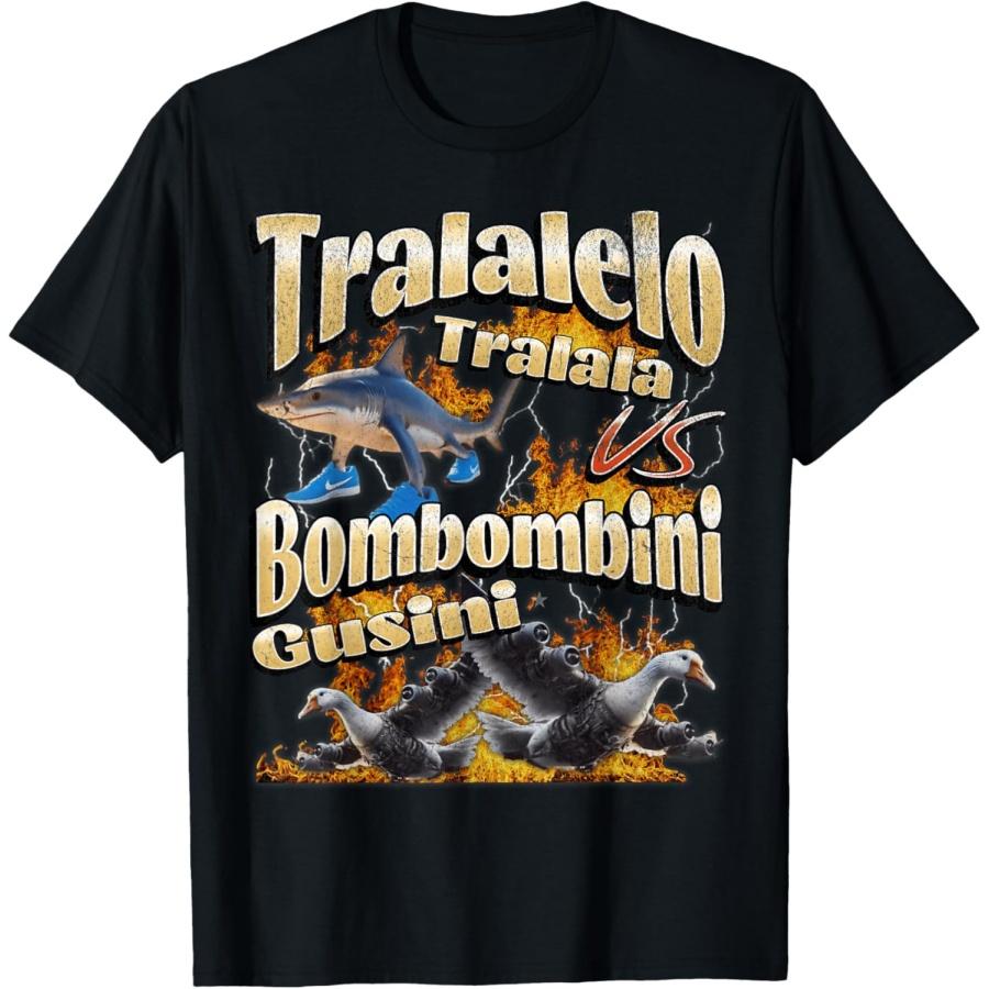 Tralalelo VS Bombombini Funny Italian Brainrot Meme Graphic T-Shirt S