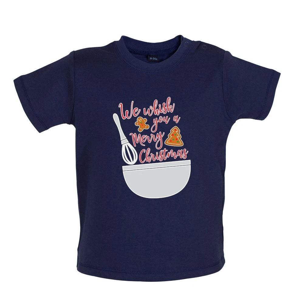 We Whisk You A Merry Christmas - Baby Kids Boys Girls Unisex T-Shirt / Babygrow - Bake Baking Xmas 120